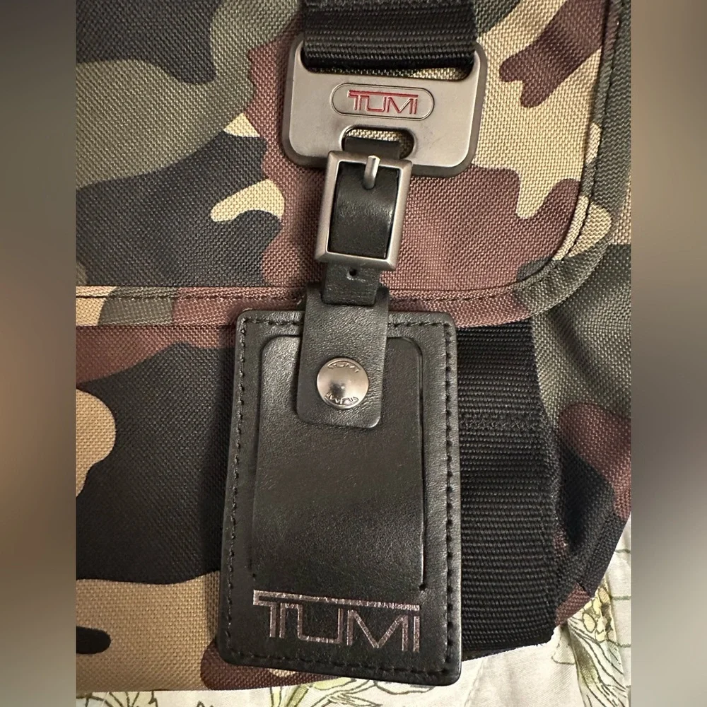 Tumi Messenger Bag with Orange Zipper Accent